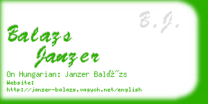 balazs janzer business card